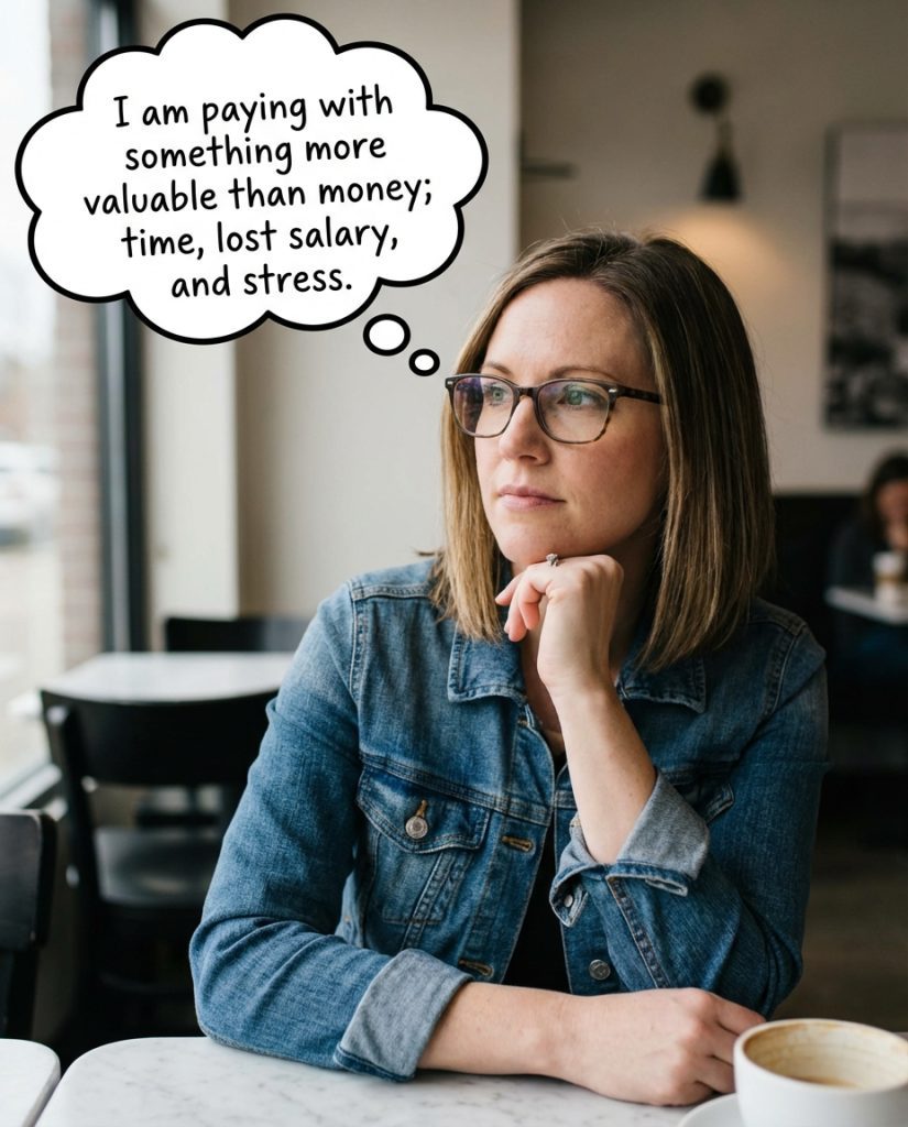 Missed opportunity costs ;time, lost money, stress