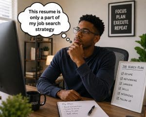 man thinking he doesn't want to fall into black hole resume problem